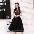 Womens Dresses Sleeveless Formal Dresses Print Black Lace Prom Dresses